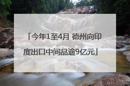 今年1至4月 德州向印度出口中间品逾9亿元